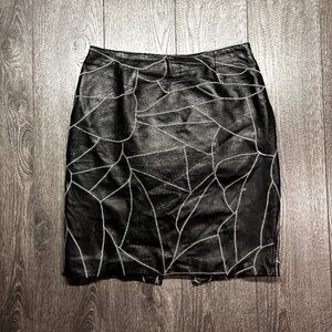 Danier Genuine Leather Blank Skirt Mid 12 Vintage Y2k 34 x 23 Halloween